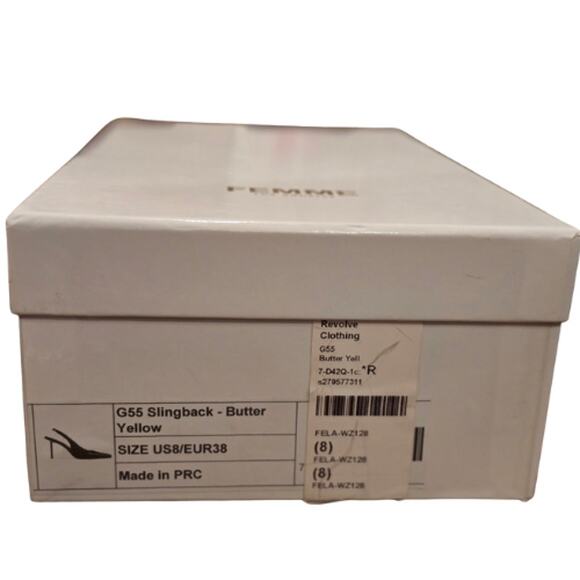 FEMME LA x REVOLVE G55 Kitten Heel in Butter Yellow – EUC Size 8 - Picture 5 of 9